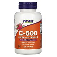 NOW Foods, C-500, аскорбат кальция-C, 100 капсул