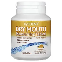 XyliDENT, Dry Mouth Moisturizing Tablets with Xylitol , Orange, 100 Tablets