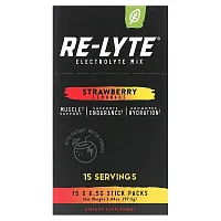 Redmond Trading Company, Re-Lyte, Electrolyte Mix, Strawberry Lemonade, 15 Stick Packs, 0.23 oz (6.5 g) Each