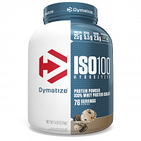 Dymatize, ISO100 гидролизованный, 100% изолят сывороточного белка, печенье со сливками, 5 фунтов (2,3 кг)