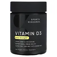 Sports Research, Vitamin D3, Extra Strength, 125 mcg (5,000 IU), 360 Softgels