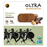 Olyra, Organic Breakfast Biscuits, Hazelnut Carob, 4 Packs 1.32 oz (37.5 g) Each