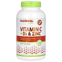 NutriBiotic, Immunity, Vitamin C + D3 &amp; Zinc, 250 Capsules