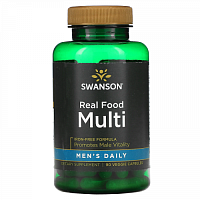 Swanson, Men's Daily, Real Food Multi, без железа, 90 растительных капсул