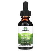 Swanson, Ginkgo Biloba Liquid Extract, Alcohol &amp; Sugar Free, 1 fl oz (29.6 ml)