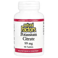 Natural Factors, Potassium Citrate, 99 mg, 90 Tablets