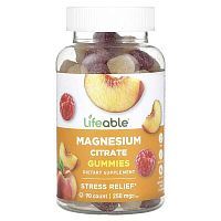 Lifeable, Magnesium Citrate Gummies, Natural Fruit, 250 mg, 90 Gummies (83.33 mg per Gummy)