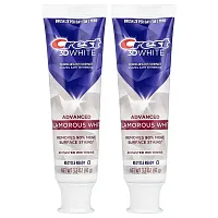 Crest, 3D White, Fluoride Anticavity Toothpaste, Advanced, Glamorous White, 2 Tubes, 3.3 oz (93 g) Each