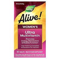 Nature&#x27;s Way, Alive!, Women&#x27;s Ultra Multivitamin, 60 Tablets