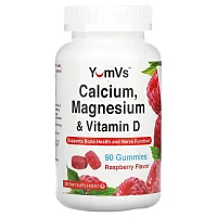 YumV's, Calcium, Magnesium & Vitamin D, Raspberry Flavor, 90 Gummies