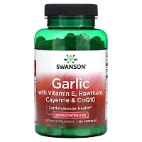 Swanson, Garlic with Vitamin E, Hawthorn, Cayenne &amp; CoQ10, 120 Capsules