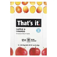 That&#x27;s It, Fruit Bars, Apple + Mangoes, 12 Bars, 1.2 oz (35 g) Each