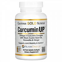 California Gold Nutrition, Curcumin UP, комплекс куркумина и омеги-3, поддержка подвижности и комфорт суставов, 90 капсул из рыбьего желатина