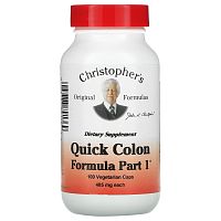 Christopher's Original Formulas, Quick Colon, средство для здоровья кишечника, этап 1, 485 мг, 100 вегетарианских капсул