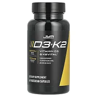 JYM Supplement Science, D3+K2, 60 Vegetarian Capsules