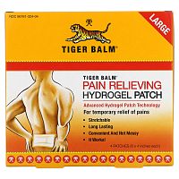 Tiger Balm, Обезболивающий пластырь, большой размер, 4 шт. (8 x 4 дюймов шт.)