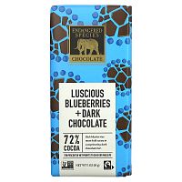 Endangered Species Chocolate, голубика в черном шоколаде, 72 % какао, 85 г (3 унций)