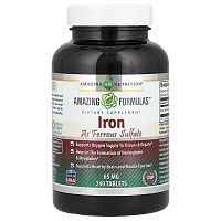 Amazing Nutrition, Amazing Formulas™, Iron As Ferrous Sulfate, 65 mg, 240 Tablets