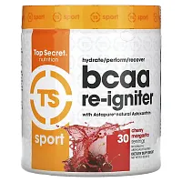 Top Secret Nutrition, Sport, BCAA Re-Igniter with Astapure Nautral Astaxanthin, Cherry Margarita, 9.91 oz (281 g)