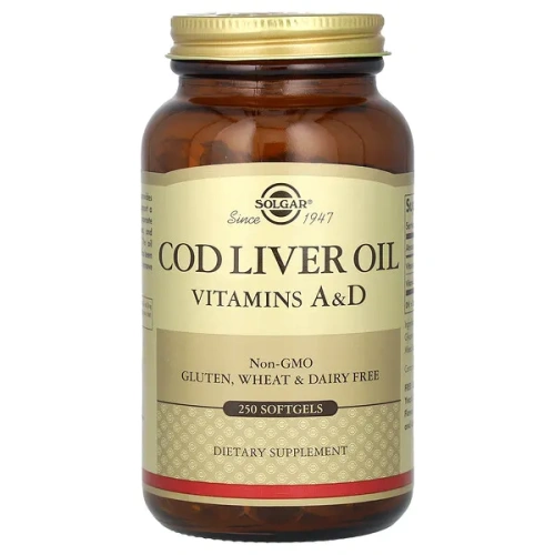 Solgar, Cod Liver Oil, Vitamins A &amp; D, 250 Softgels