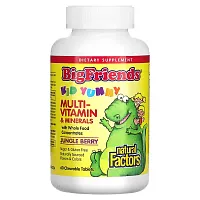 Natural Factors, Big Friends, Chewable Multi-Vitamin &amp; Minerals, Jungle Berry, 60 Chewable Tablets