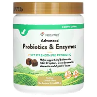 NaturVet, Advanced Probiotics &amp; Enzymes, + Vet Strength PB6 Probiotic, For Dogs, 120 Soft Chews, 10.1 oz (288 g)