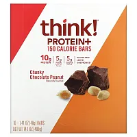 Think !, Protein+ 150 Calorie Bars, Chunky Chocolate Peanut, 10 Bars, 1.41 oz (40 g) Each