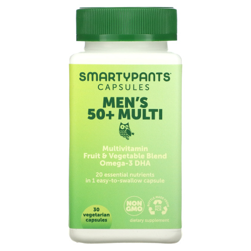 SmartyPants, Mens 50+ Multi, 30 Vegetarian Capsules фото 3