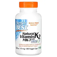 Doctor&#x27;s Best, Natural Vitamin K2 MK-7 with MenaQ7, 45 mcg, 180 Veggie Caps