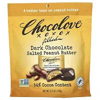 Chocolove, Filled Dark Chocolate, Salted Peanut Butter, 54% Cocoa, 3.5 oz (100 g)