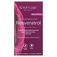 Reserveage Beauty, Resveratrol, Trans-Resveratrol, 500 mg, 60 Veggie Capsules