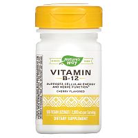 Nature's Way, Vitamin B-12, Cherry Flavored, 2,000 mcg, 100 Vegan Lozenges