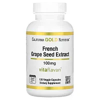 California Gold Nutrition, French Grape Seed Extract, Vitaflavan, 100 mg, 120 Veggie Capsules