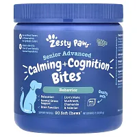 Zesty Paws, Senior Advanced, Calming + Cognition Bites, For Dogs, Chicken, 90 Soft Chews, 11.1 oz (315 g)