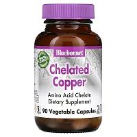 Bluebonnet Nutrition, Chelated Copper, 90 Vegetable Capsules