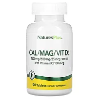 NaturesPlus, Cal/Mag/Vit D3 with Vitamin K2, 90 Tablets