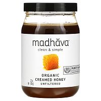 Madhava Natural Sweeteners, Clean & Simple, Органический крем-мед, нефильтрованный, 22 унции (624 г)