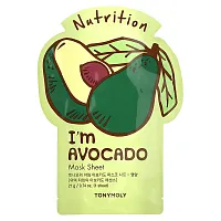 TonyMoly, I&#x27;m Avocado, Nutrition Beauty Mask Sheet, 1 Sheet, 0.74 oz (21 g)