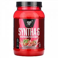 BSN, Syntha-6, Ultra Premium Protein Matrix, клубничный молочный коктейль, 1,32 кг (2,91 фунта)