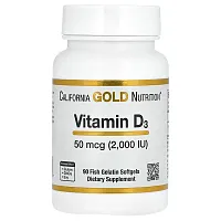 California Gold Nutrition, Vitamin D3, 50 mcg (2,000 IU), 90 Fish Gelatin Softgels