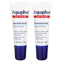 Aquaphor, Lip Repair, Immediate Relief, Fragrance Free, 2 Tubes, 0.35 fl oz (10 ml) Each