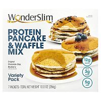 WonderSlim, Protein Pancake &amp; Waffle Mix, Variety Pack, 7 Packets