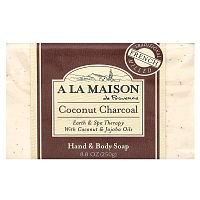 A La Maison de Provence, Hand &amp; Body Bar Soap, Coconut Charcoal, 8.8 oz (250 g)