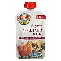 Earth&#x27;s Best, Organic Wholesome Breakfast Puree, 6+ Months, Apple Raisin &amp; Oat, 3.5 oz (99 g)