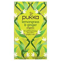 Pukka Herbs, Органическая смесь лемонграсса и имбиря, без кофеина, 20 пакетиков с травяным чаем, 36 г