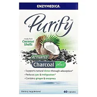 Enzymedica, Purify, Activated Charcoal Plus, 60 Capsules