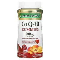 Nature&#x27;s Bounty, Co Q-10 Gummies, Peach Mango, 200 mg, 60 Gummies (100 mg per Gummy)