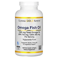 California Gold Nutrition, Norwegian Omega-3 Fish Oil, Natural Lemon, 180 Softgels