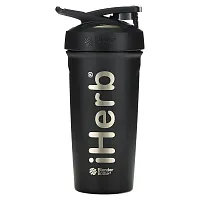 iHerb Goods, Strada, Insulated Stainless Steel Blender Bottle, Black, 24 oz (710 ml)