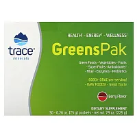 Trace Minerals ®, Greens Pak, Berry, 30 Packets,  0.26 oz (7.5 g) Each